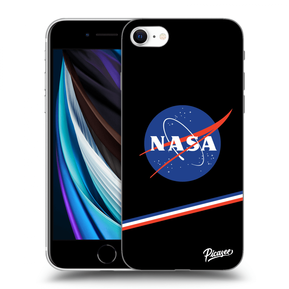 Picasee silikonowe czarne etui na Apple iPhone SE 2020 - NASA Original