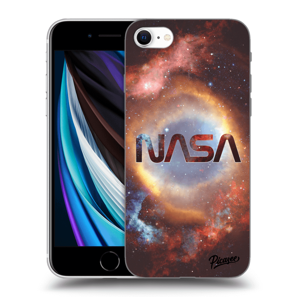 Picasee silikonowe czarne etui na Apple iPhone SE 2020 - Nebula