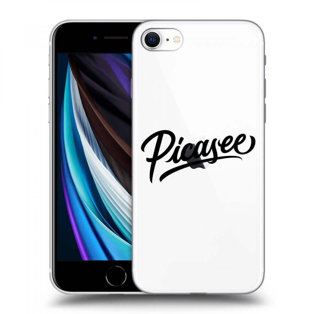 Picasee silikonowe przeźroczyste etui na Apple iPhone SE 2020 - Picasee - black