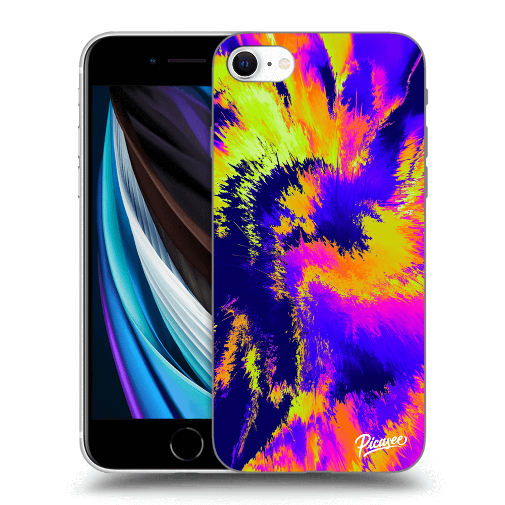 Picasee silikonowe przeźroczyste etui na Apple iPhone SE 2020 - Burn
