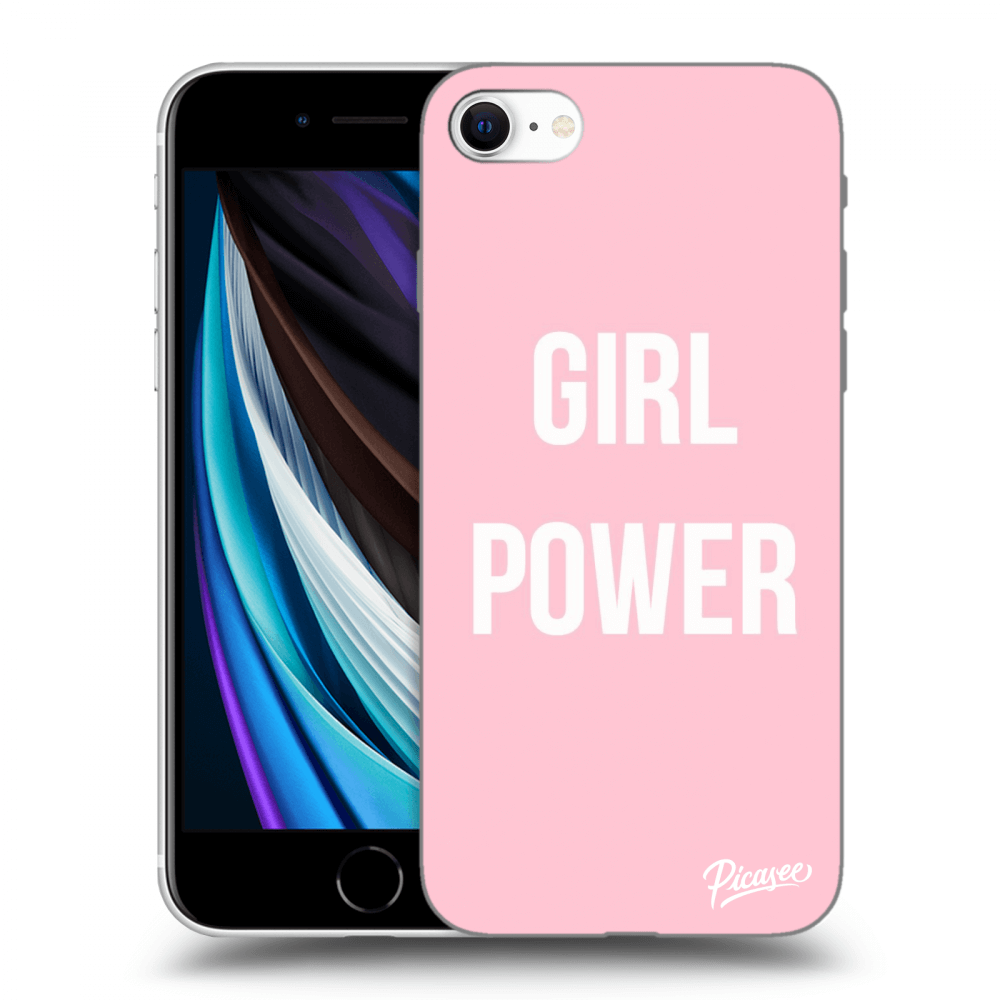 Picasee silikonowe przeźroczyste etui na Apple iPhone SE 2020 - Girl power
