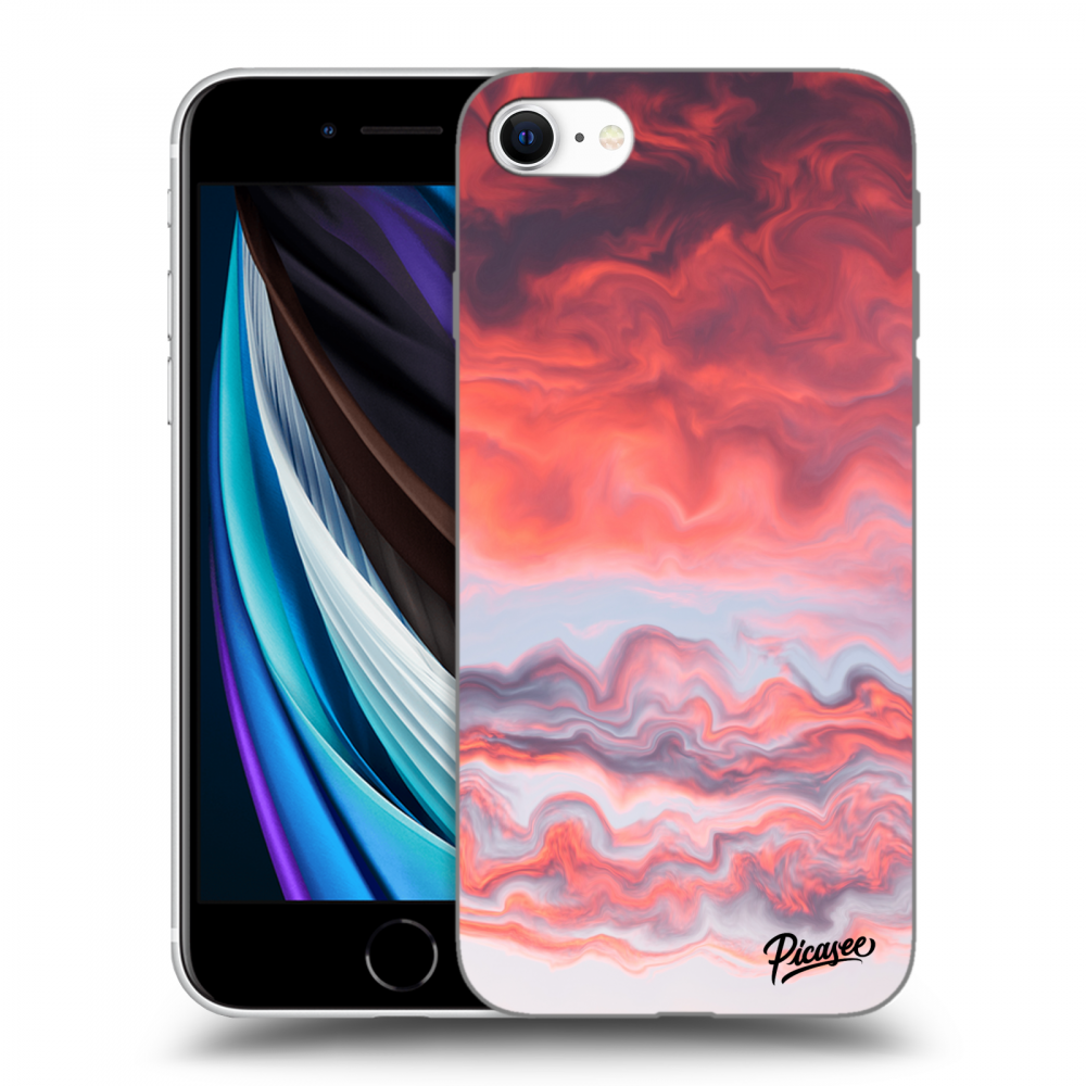 Picasee silikonowe czarne etui na Apple iPhone SE 2020 - Sunset