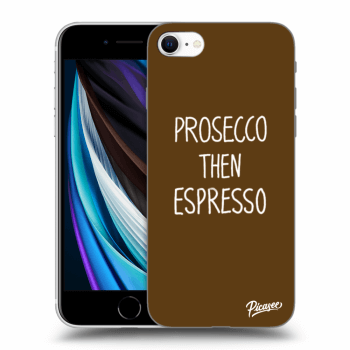 Picasee silikonowe przeźroczyste etui na Apple iPhone SE 2020 - Prosecco then espresso
