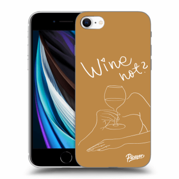 Picasee silikonowe czarne etui na Apple iPhone SE 2020 - Wine not