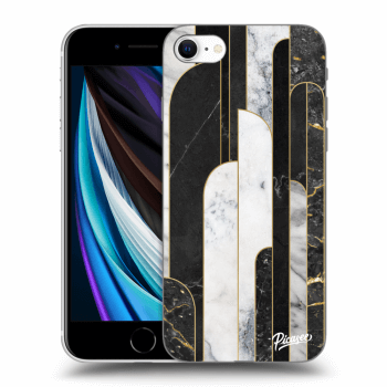 Picasee ULTIMATE CASE pro Apple iPhone SE 2020 - Black & White tile