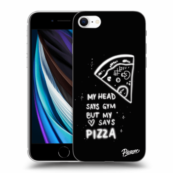 Picasee silikonowe czarne etui na Apple iPhone SE 2020 - Pizza