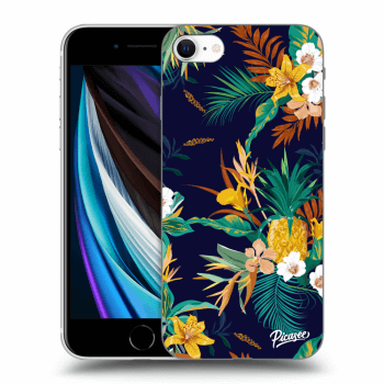 Picasee silikonowe czarne etui na Apple iPhone SE 2020 - Pineapple Color