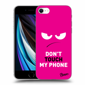 Picasee silikonowe czarne etui na Apple iPhone SE 2020 - Angry Eyes - Pink