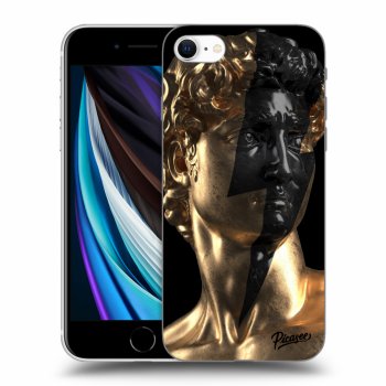 Picasee silikonowe czarne etui na Apple iPhone SE 2020 - Wildfire - Gold