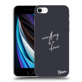 Picasee silikonowe przeźroczyste etui na Apple iPhone SE 2020 - Everything is a choice