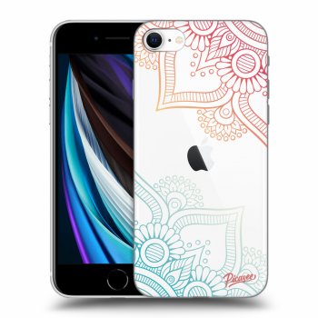 Picasee silikonowe przeźroczyste etui na Apple iPhone SE 2020 - Flowers pattern
