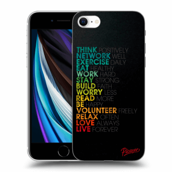 Picasee silikonowe przeźroczyste etui na Apple iPhone SE 2020 - Motto life