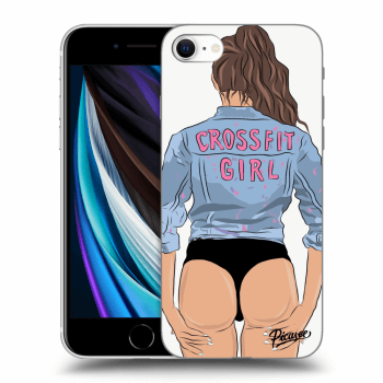 Picasee silikonowe przeźroczyste etui na Apple iPhone SE 2020 - Crossfit girl - nickynellow