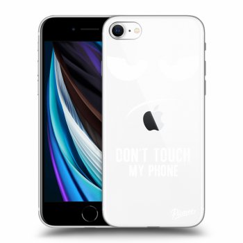 Picasee silikonowe przeźroczyste etui na Apple iPhone SE 2020 - Don't Touch My Phone