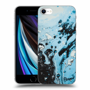 Picasee silikonowe czarne etui na Apple iPhone SE 2020 - Organic blue