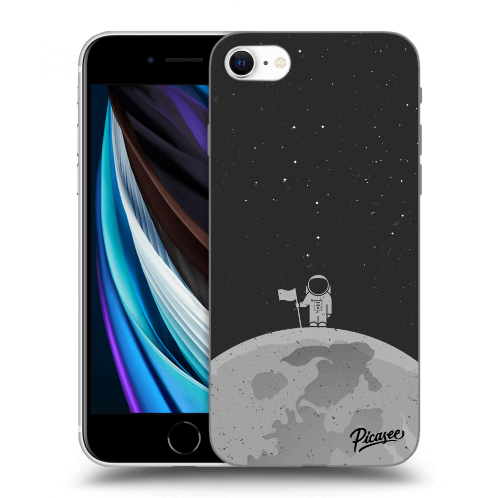 Picasee silikonowe przeźroczyste etui na Apple iPhone SE 2020 - Astronaut