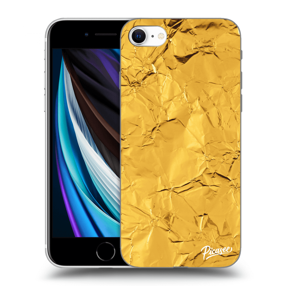 Picasee silikonowe czarne etui na Apple iPhone SE 2020 - Gold