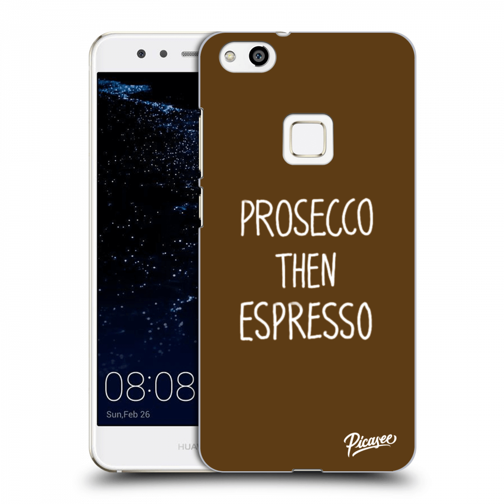 Picasee silikonowe przeźroczyste etui na Huawei P10 Lite - Prosecco then espresso