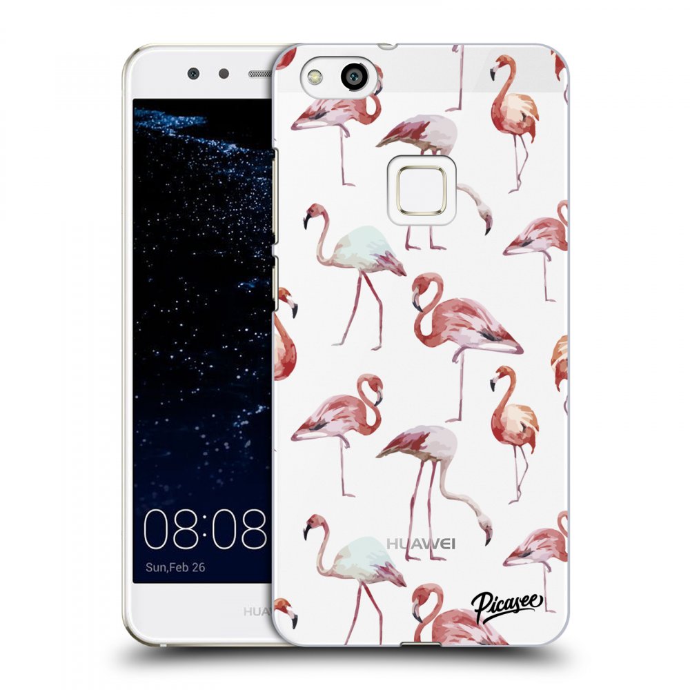 Picasee silikonowe przeźroczyste etui na Huawei P10 Lite - Flamingos