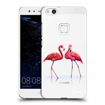 Picasee silikonowe przeźroczyste etui na Huawei P10 Lite - Flamingos couple