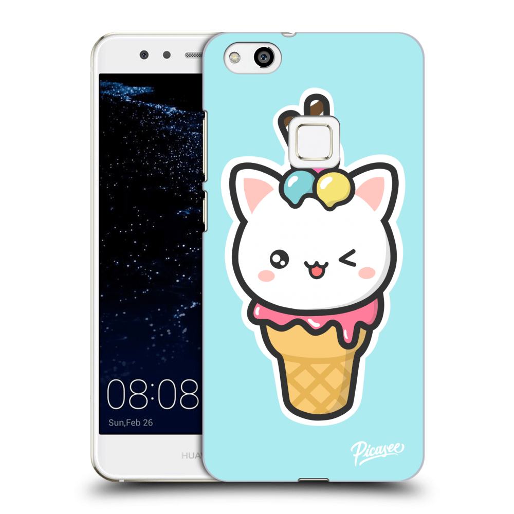 Picasee silikonowe przeźroczyste etui na Huawei P10 Lite - Ice Cream Cat