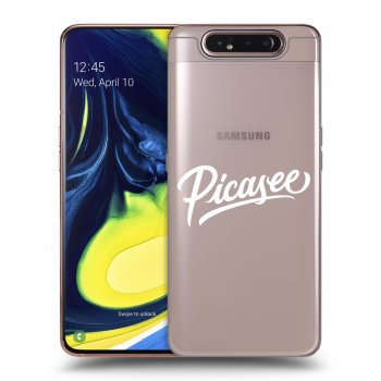 Picasee silikonowe przeźroczyste etui na Samsung Galaxy A80 A805F - Picasee - White