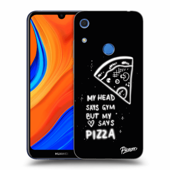 Picasee silikonowe czarne etui na Huawei Y6S - Pizza