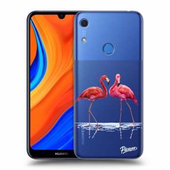 Picasee silikonowe przeźroczyste etui na Huawei Y6S - Flamingos couple