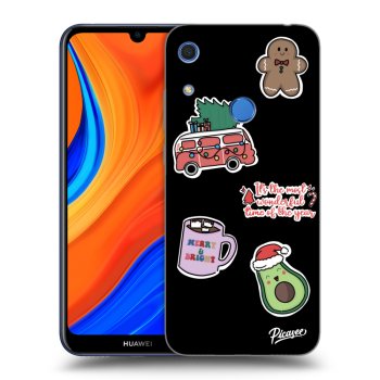 Picasee silikonowe czarne etui na Huawei Y6S - Christmas Stickers