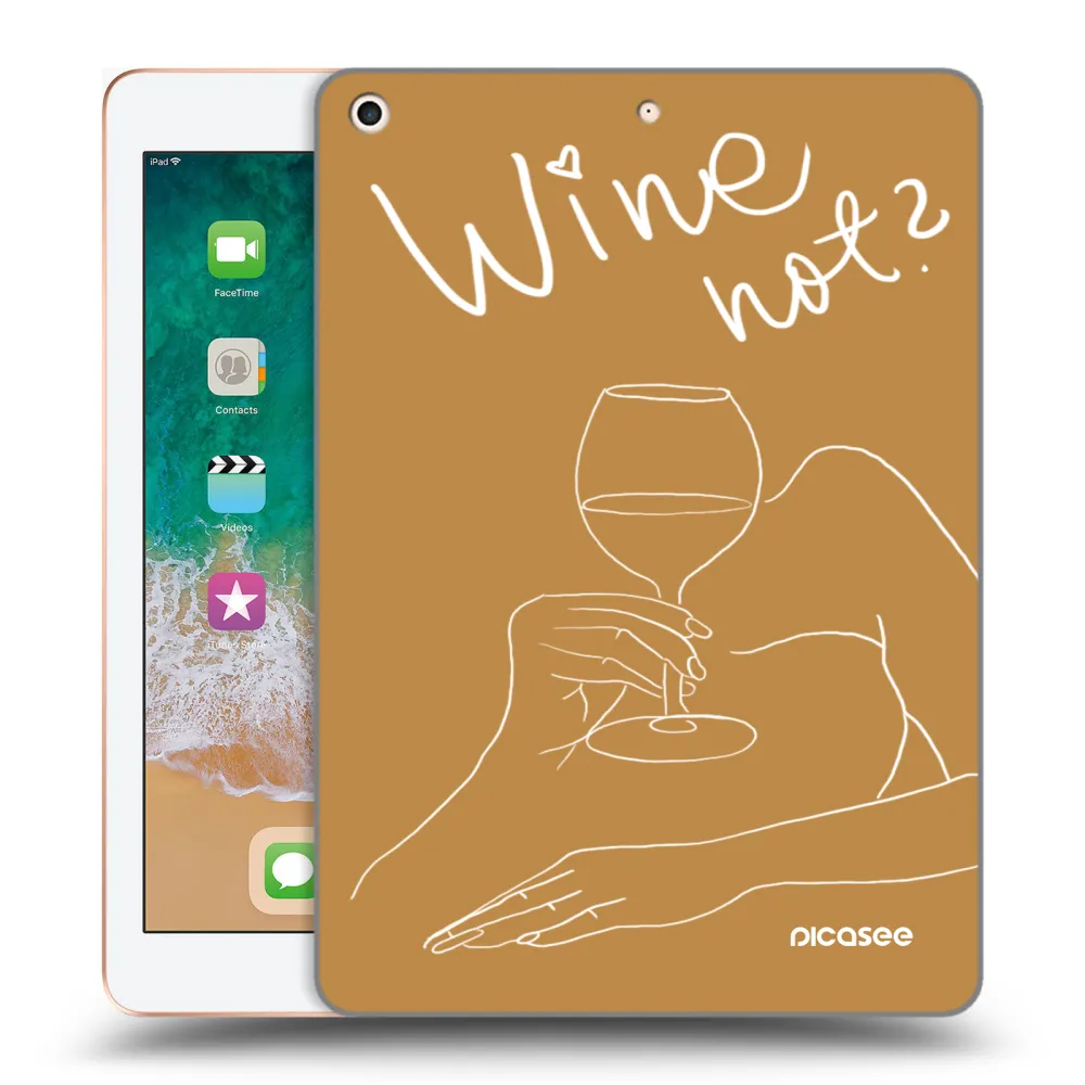 Picasee silikonowe przeźroczyste etui na Apple iPad 9.7" 2018 (6. gen) - Wine not