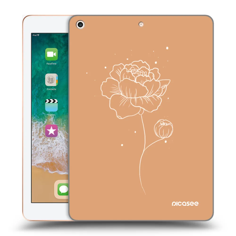 Picasee silikonowe przeźroczyste etui na Apple iPad 9.7" 2018 (6. gen) - Peonies