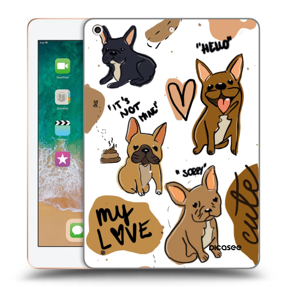 Picasee silikonowe przeźroczyste etui na Apple iPad 9.7" 2018 (6. gen) - Frenchies
