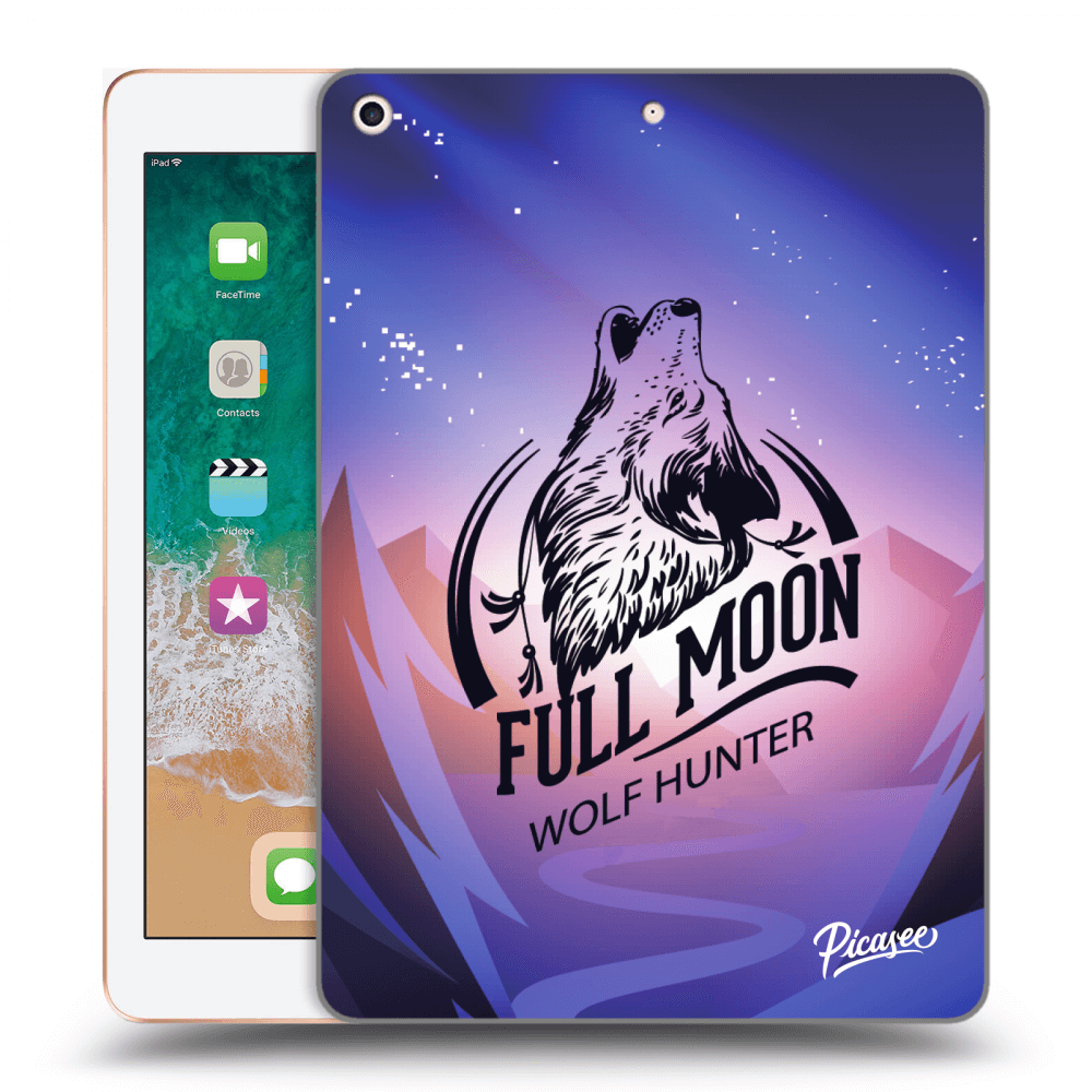 Picasee silikonowe czarne etui na Apple iPad 9.7" 2018 (6. gen) - Wolf
