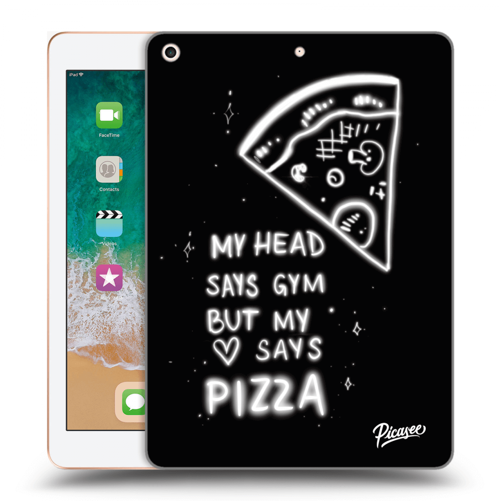 Picasee silikonowe przeźroczyste etui na Apple iPad 9.7" 2018 (6. gen) - Pizza