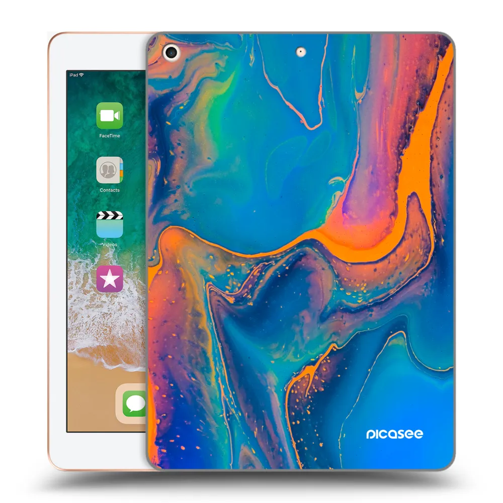 Picasee silikonowe przeźroczyste etui na Apple iPad 9.7" 2018 (6. gen) - Rainbow