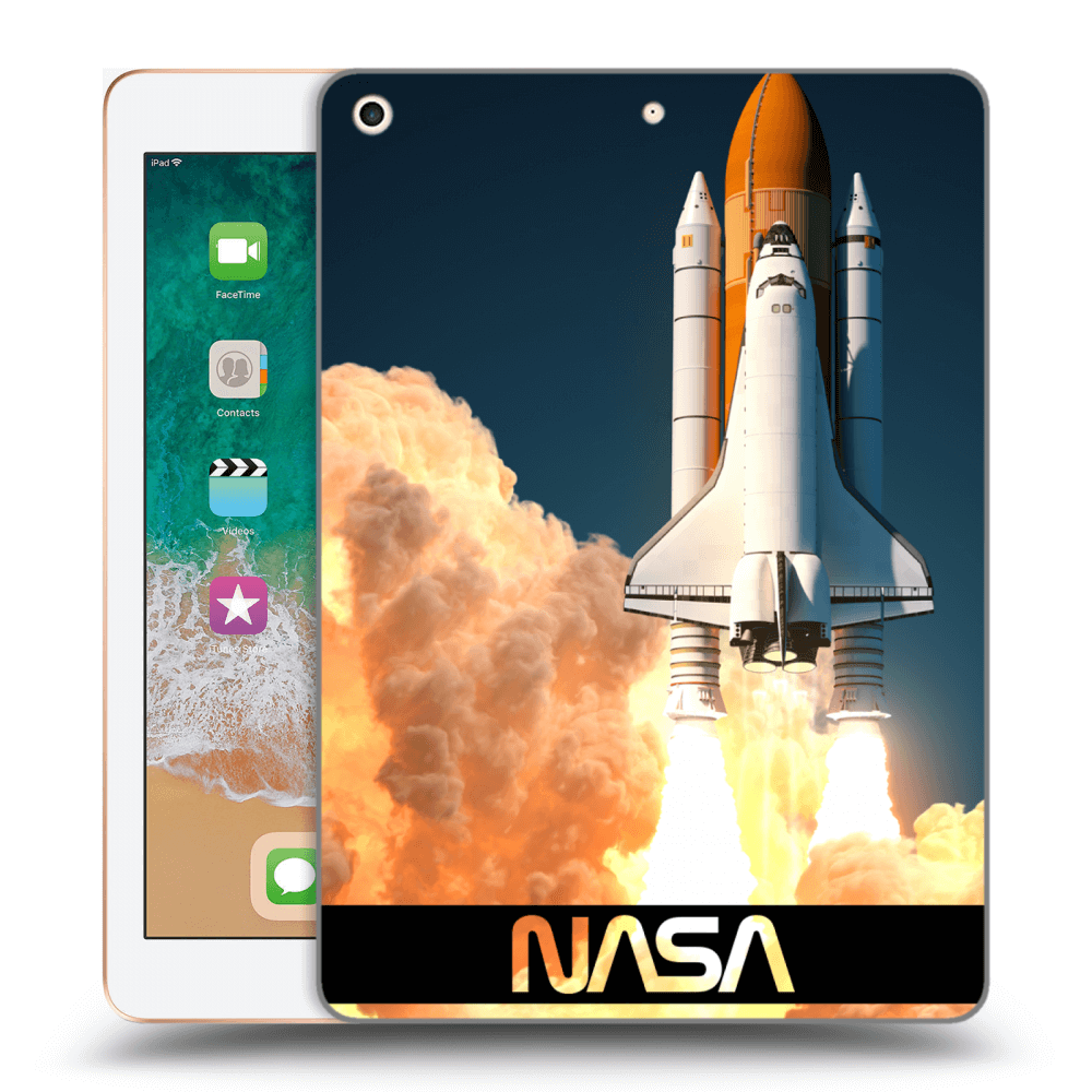 Picasee silikonowe przeźroczyste etui na Apple iPad 9.7" 2018 (6. gen) - Space Shuttle