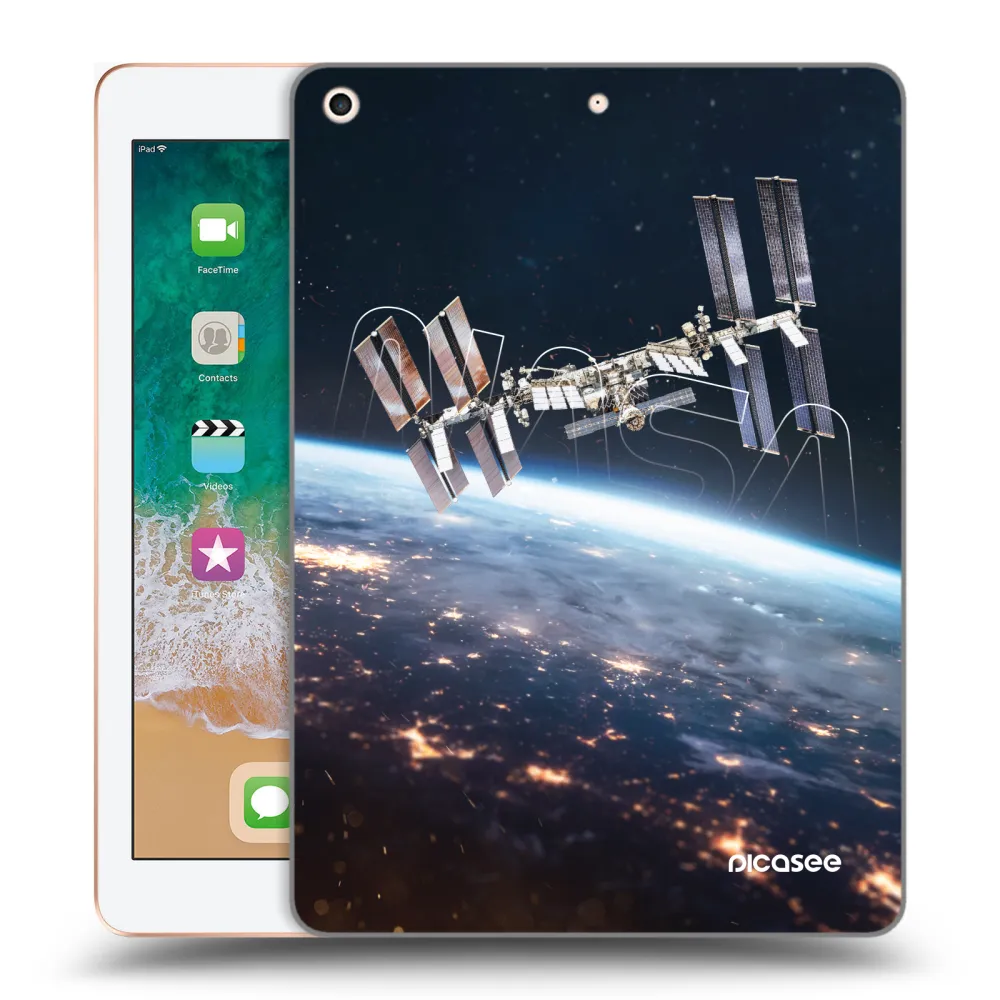 Picasee silikonowe przeźroczyste etui na Apple iPad 9.7" 2018 (6. gen) - Station