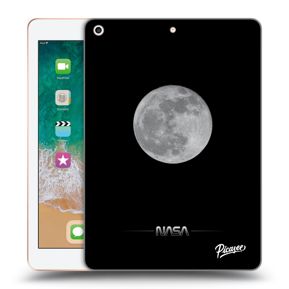 Picasee silikonowe czarne etui na Apple iPad 9.7" 2018 (6. gen) - Moon Minimal