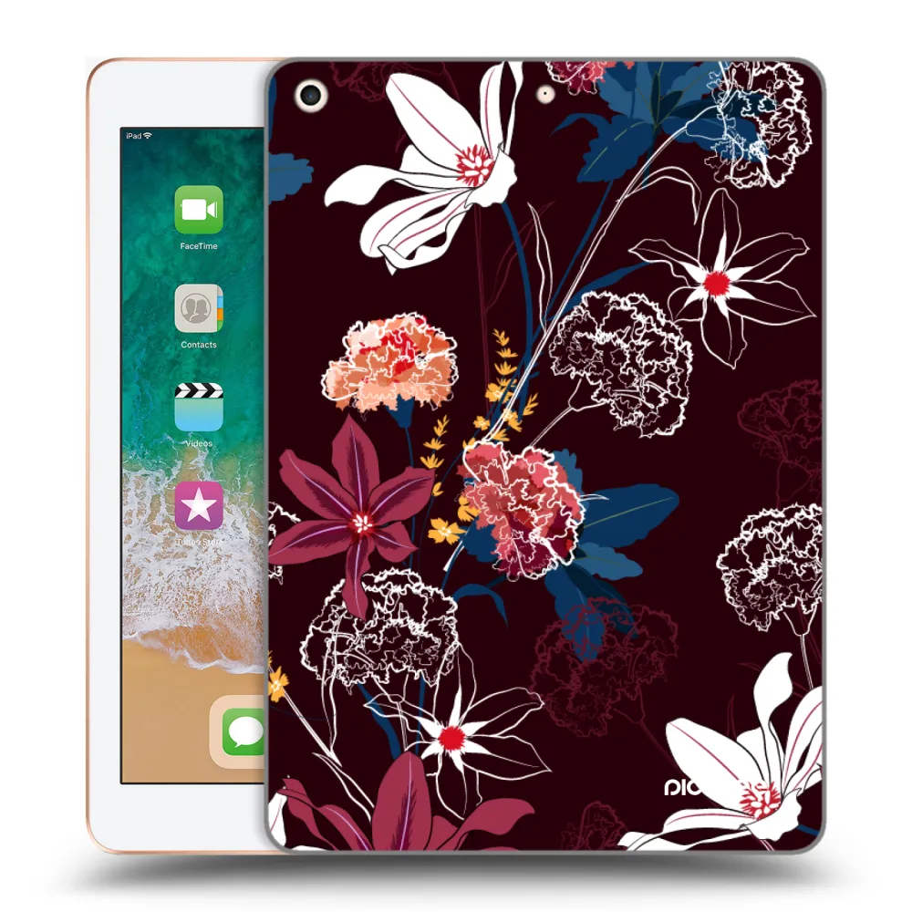 Picasee silikonowe przeźroczyste etui na Apple iPad 9.7" 2018 (6. gen) - Dark Meadow