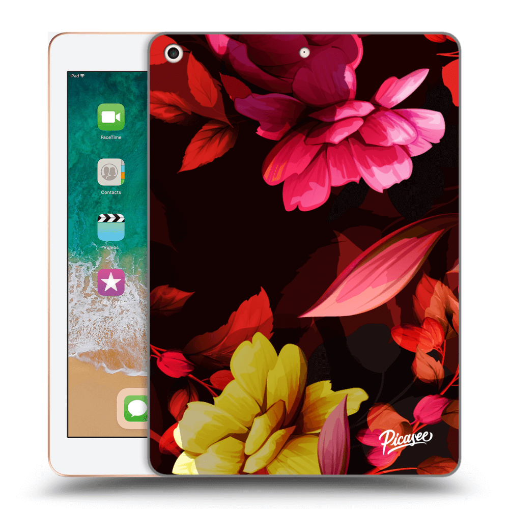 Picasee silikonowe przeźroczyste etui na Apple iPad 9.7" 2018 (6. gen) - Dark Peonny