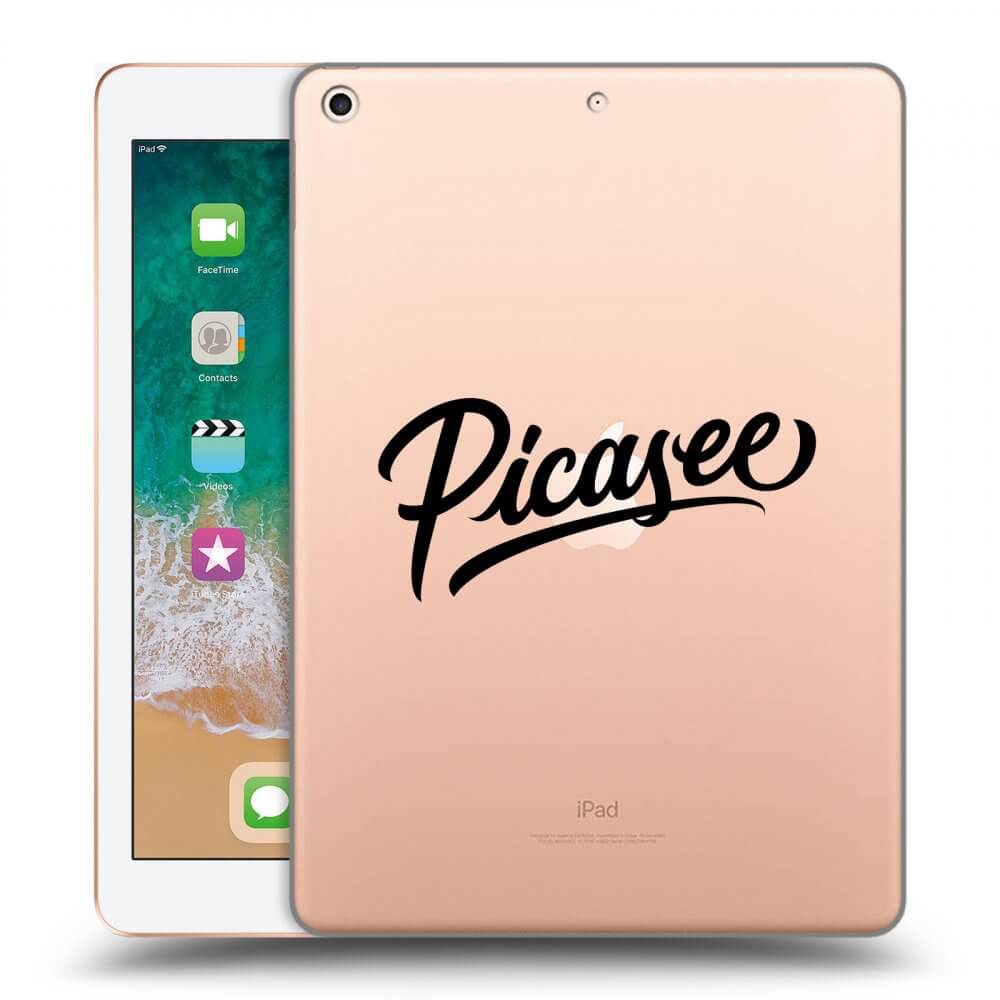 Picasee silikonowe przeźroczyste etui na Apple iPad 9.7" 2018 (6. gen) - Picasee - old logo - black