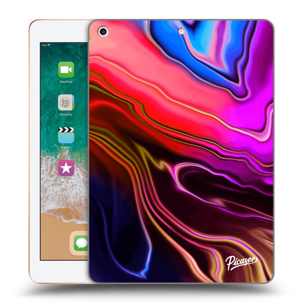 Picasee silikonowe przeźroczyste etui na Apple iPad 9.7" 2018 (6. gen) - Electric