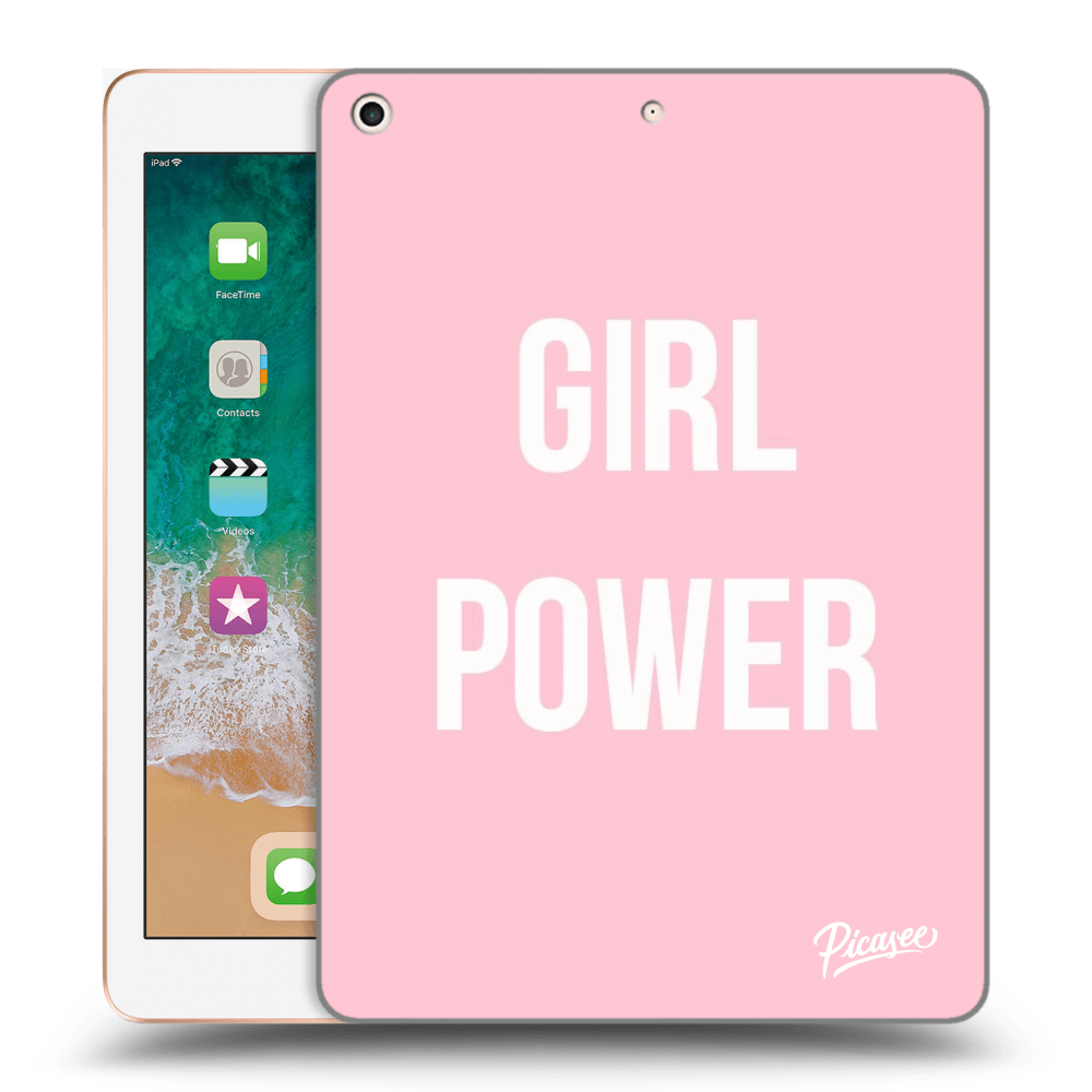 Picasee silikonowe czarne etui na Apple iPad 9.7" 2018 (6. gen) - Girl power