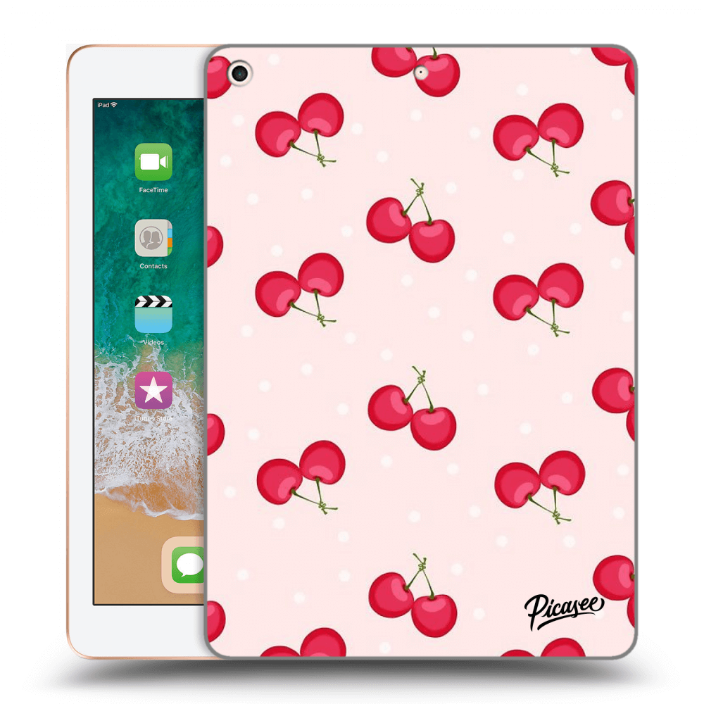 Picasee silikonowe czarne etui na Apple iPad 9.7" 2018 (6. gen) - Cherries
