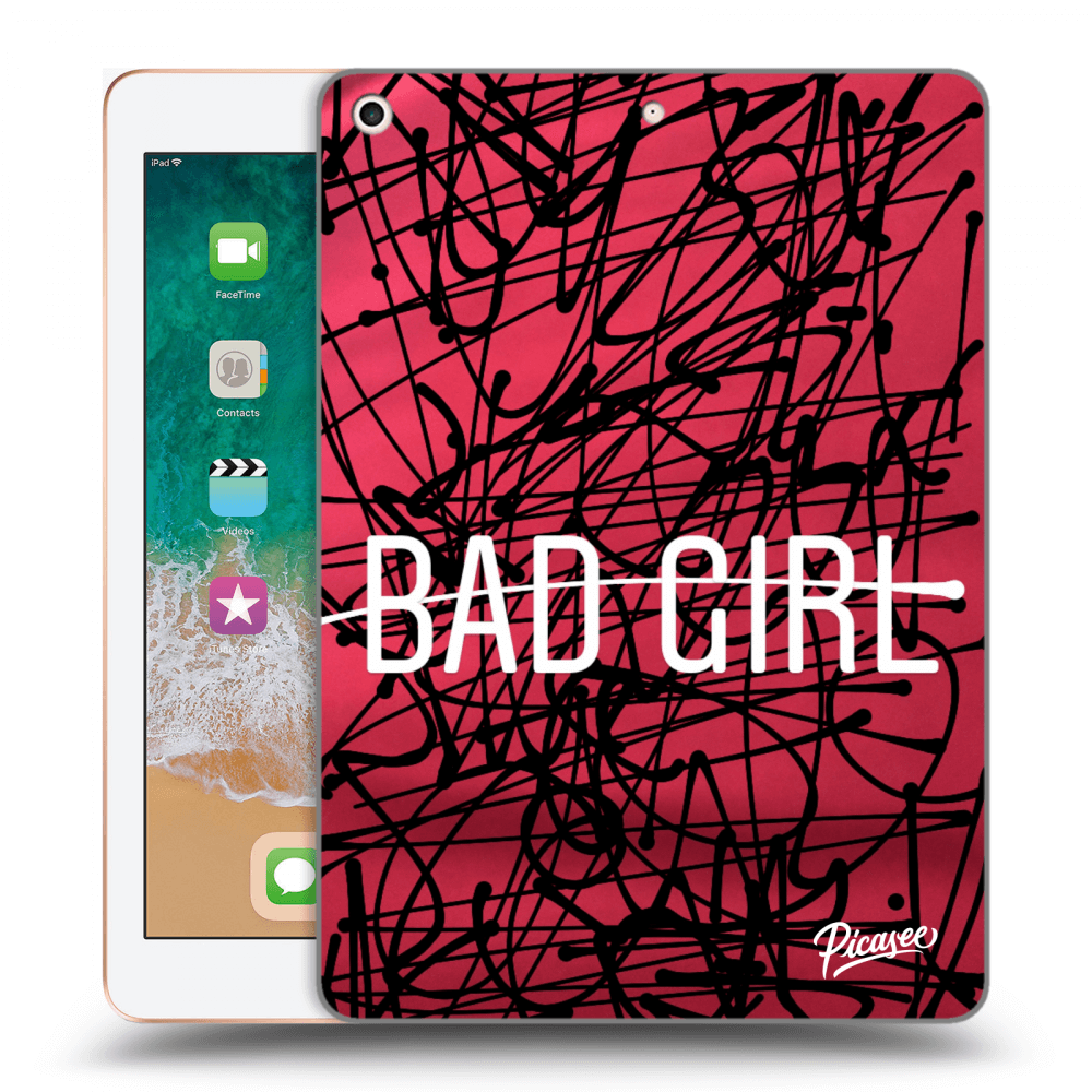 Picasee silikonowe czarne etui na Apple iPad 9.7" 2018 (6. gen) - Bad girl