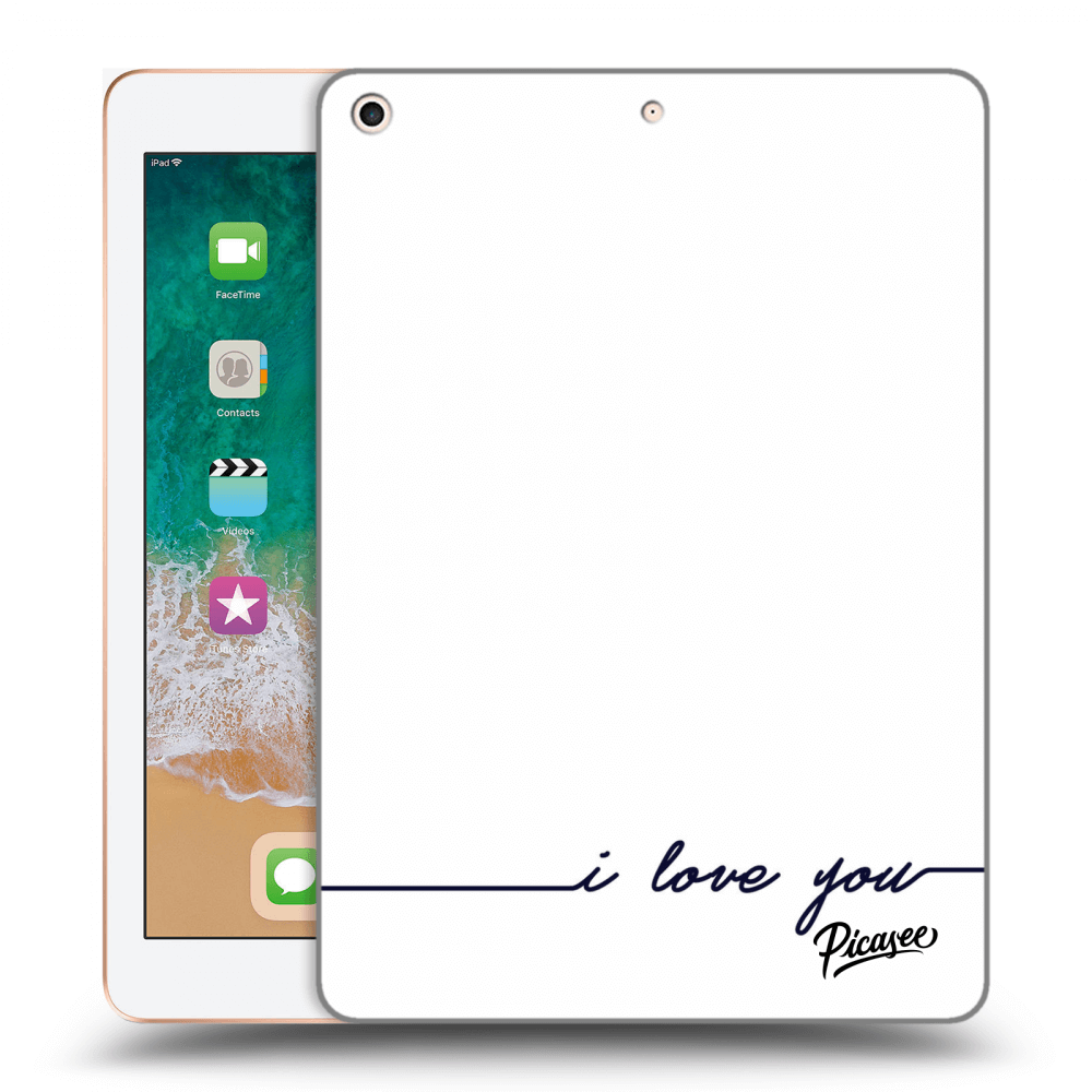 Picasee silikonowe czarne etui na Apple iPad 9.7" 2018 (6. gen) - I love you