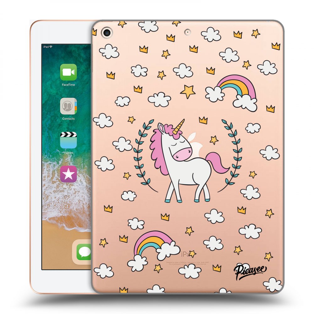 Picasee silikonowe przeźroczyste etui na Apple iPad 9.7" 2018 (6. gen) - Unicorn star heaven