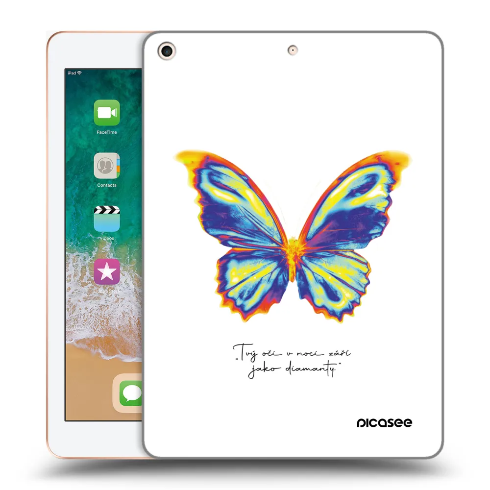 Picasee silikonowe przeźroczyste etui na Apple iPad 9.7" 2018 (6. gen) - Diamanty White