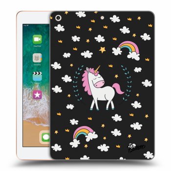 Picasee silikonowe czarne etui na Apple iPad 9.7" 2018 (6. gen) - Unicorn star heaven