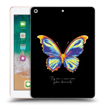 Picasee silikonowe przeźroczyste etui na Apple iPad 9.7" 2018 (6. gen) - Diamanty Black